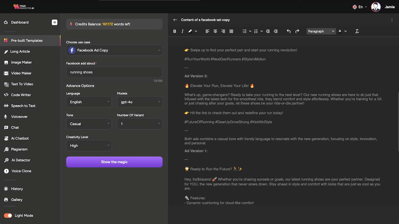 Content generation interface